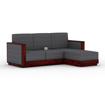 Lago L Shape Right Aligned Wooden Sofa - Urbnfurnish