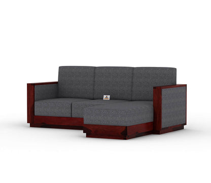 Lago L Shape Right Aligned Wooden Sofa - Urbnfurnish