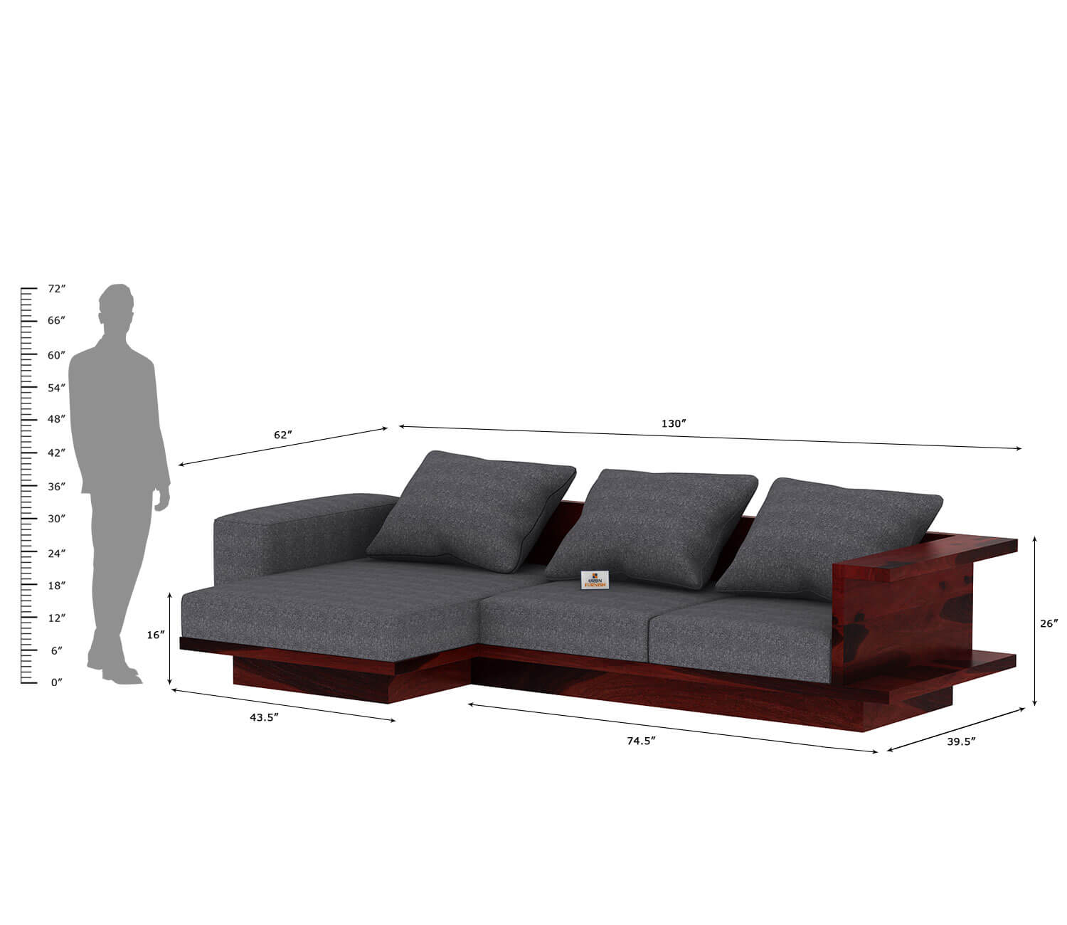 Notturno L Shape Left Aligned   Sofa - Urbnfurnish