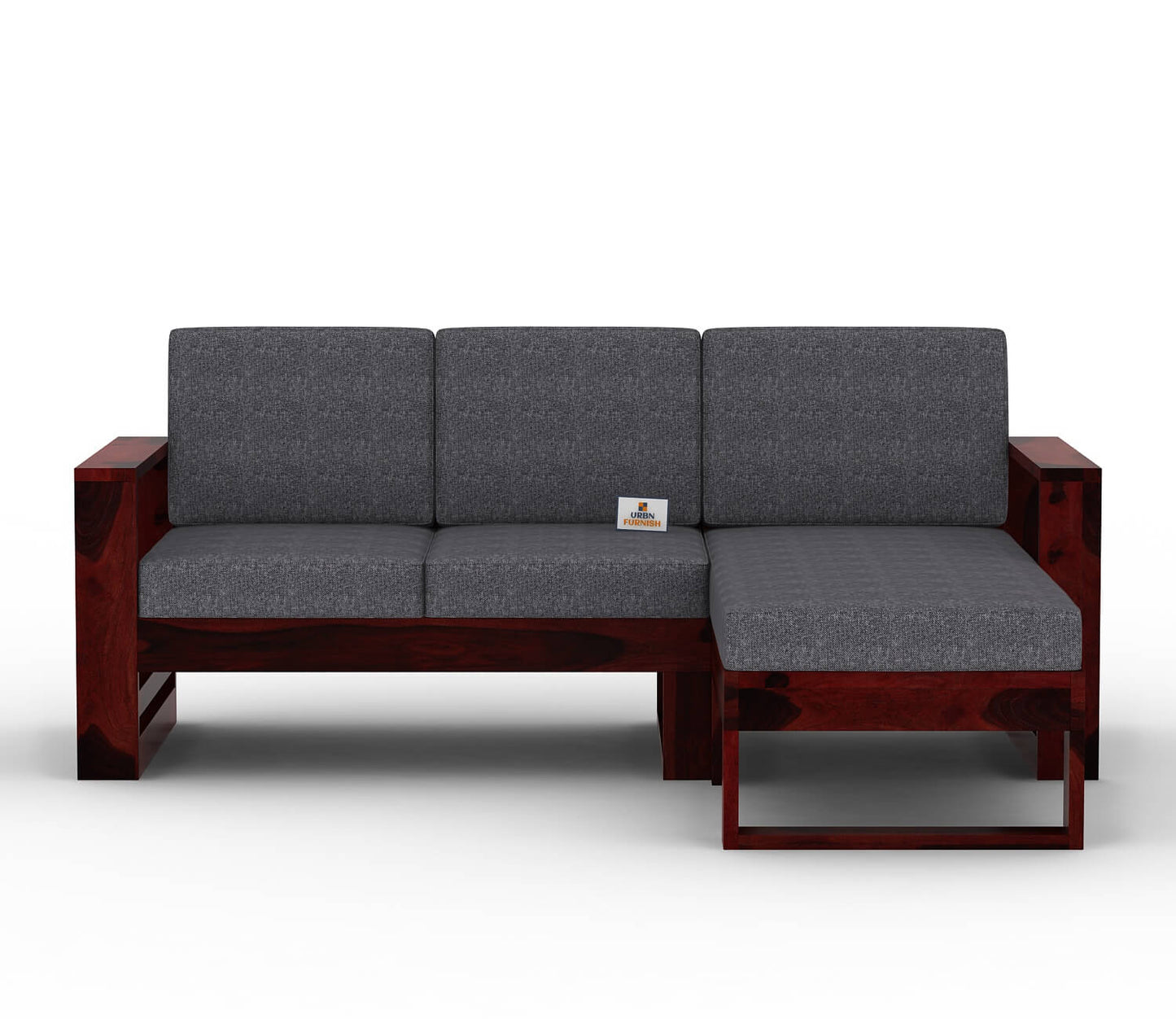 Orfeo L Shape Right Aligned Wooden Sofa - Urbnfurnish