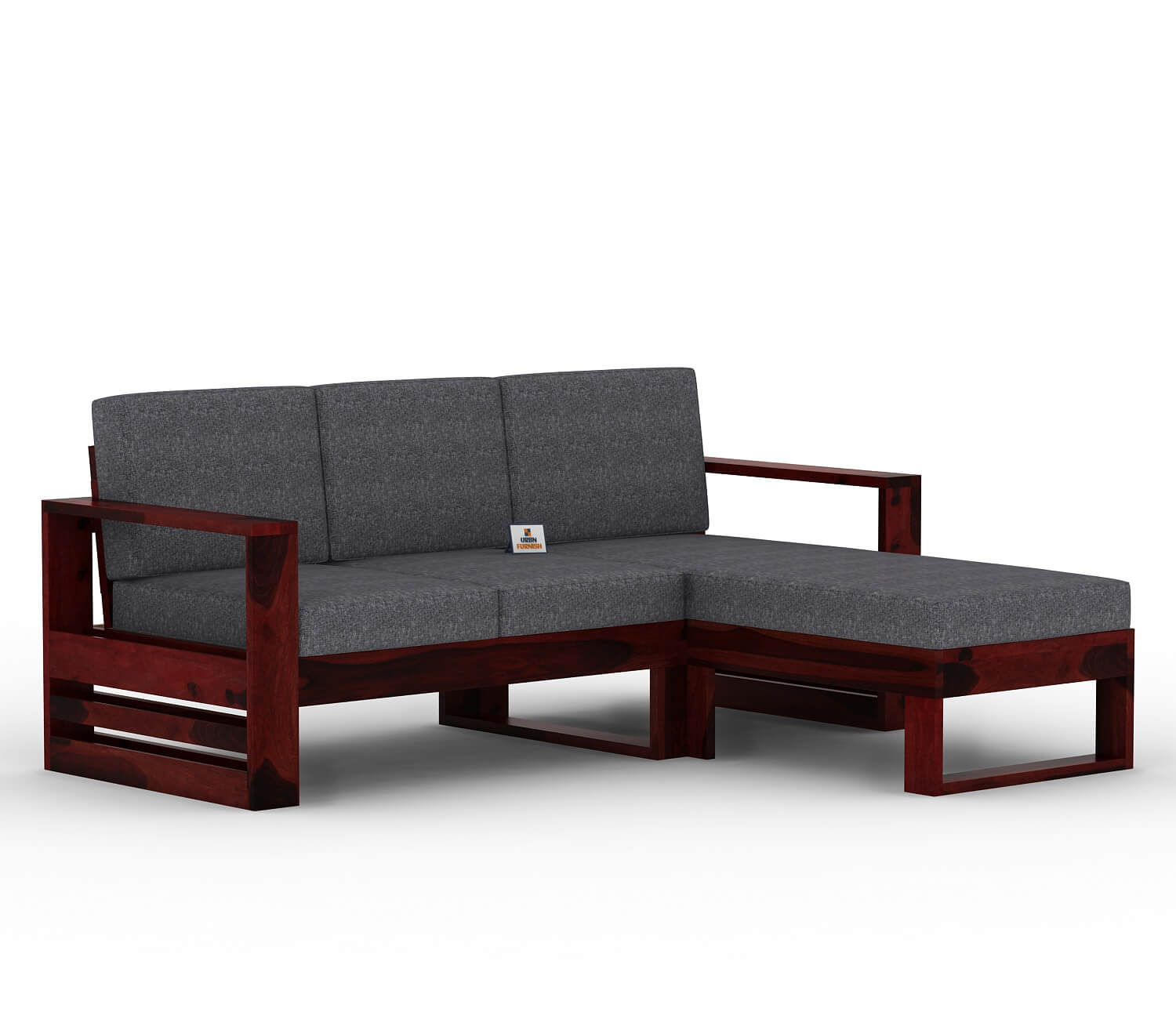 Orfeo L Shape Right Aligned Wooden Sofa - Urbnfurnish