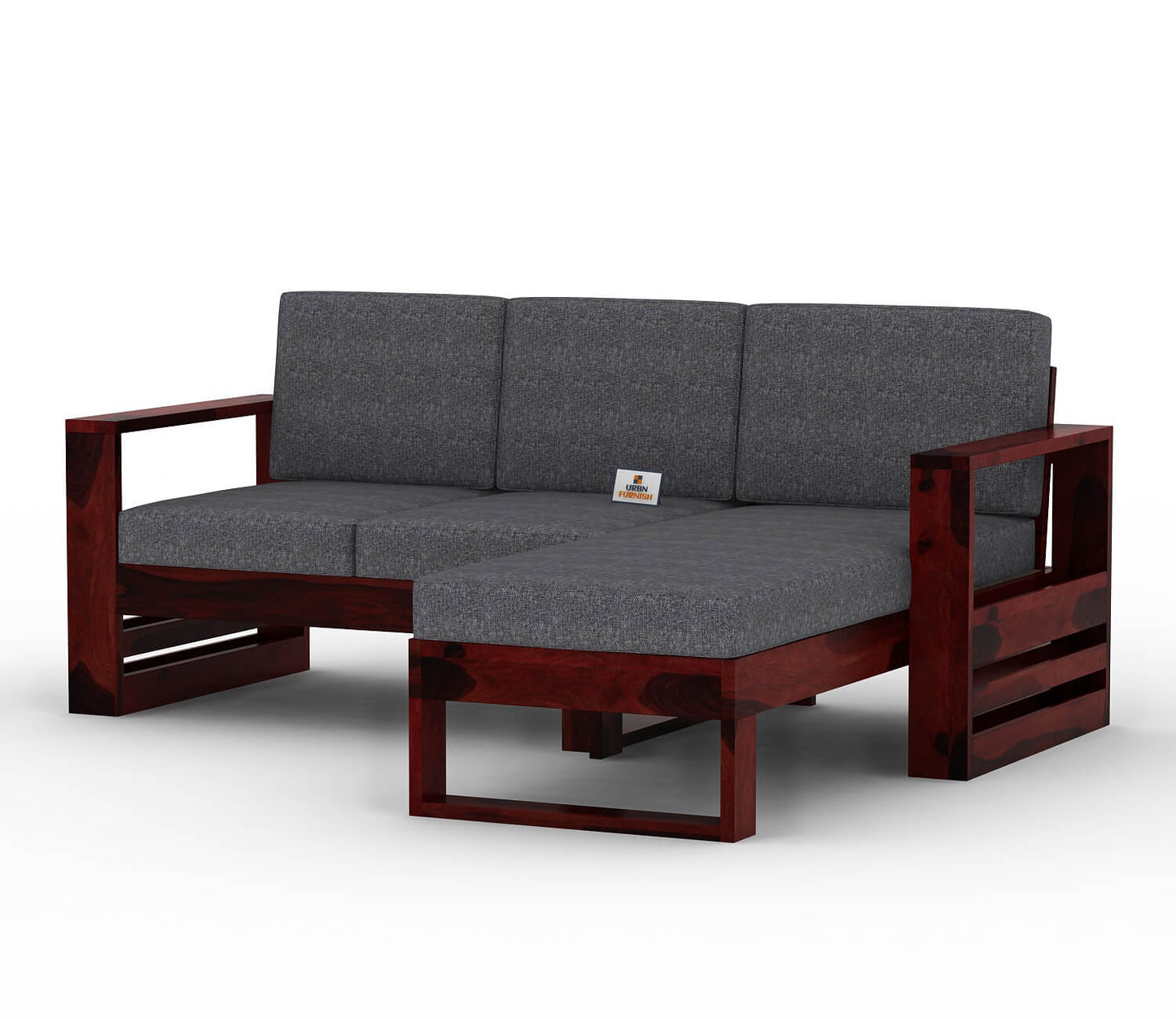 Orfeo L Shape Right Aligned Wooden Sofa - Urbnfurnish