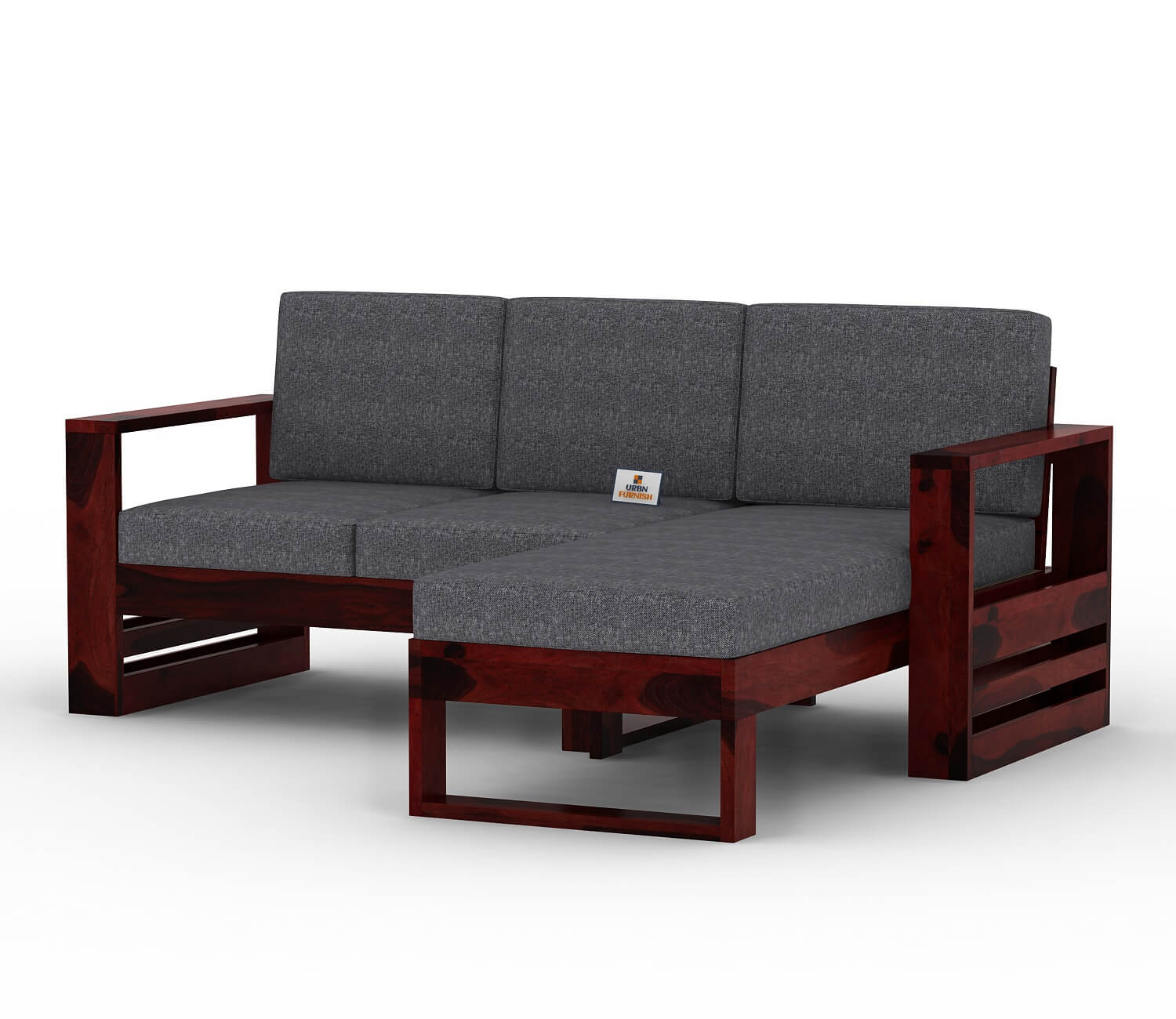 Orfeo L Shape Right Aligned Wooden Sofa - Urbnfurnish
