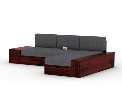 Respiro L Shape Wooden Sofa With Storage - Urbnfurnish