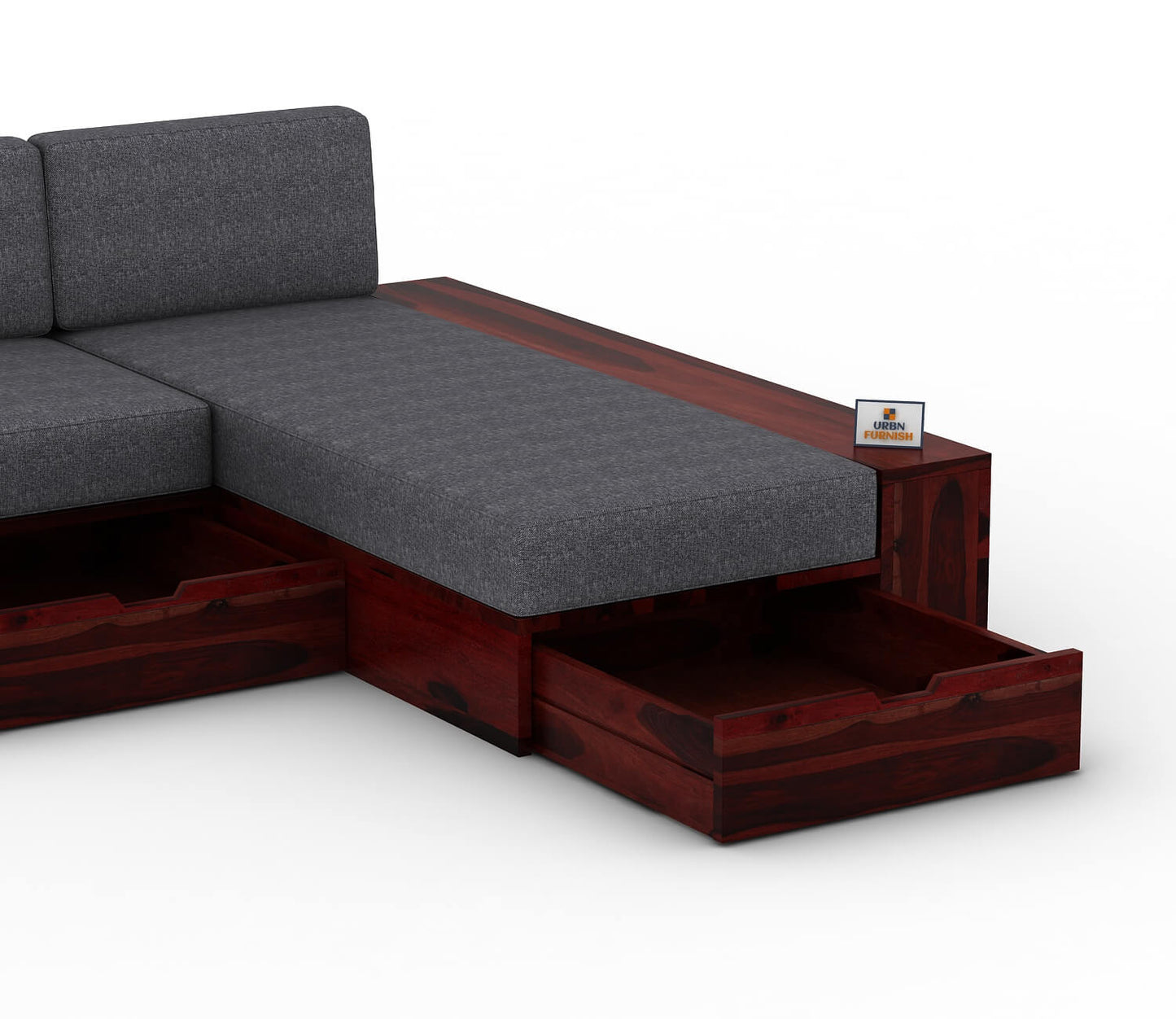 Respiro L Shape Wooden Sofa With Storage - Urbnfurnish