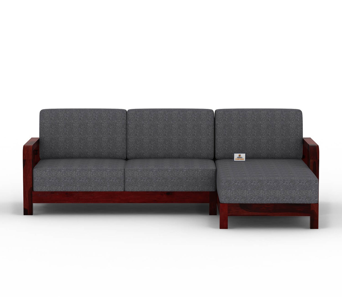 Icaro L Shape Right Aligned Wooden Sofa - Urbnfurnish