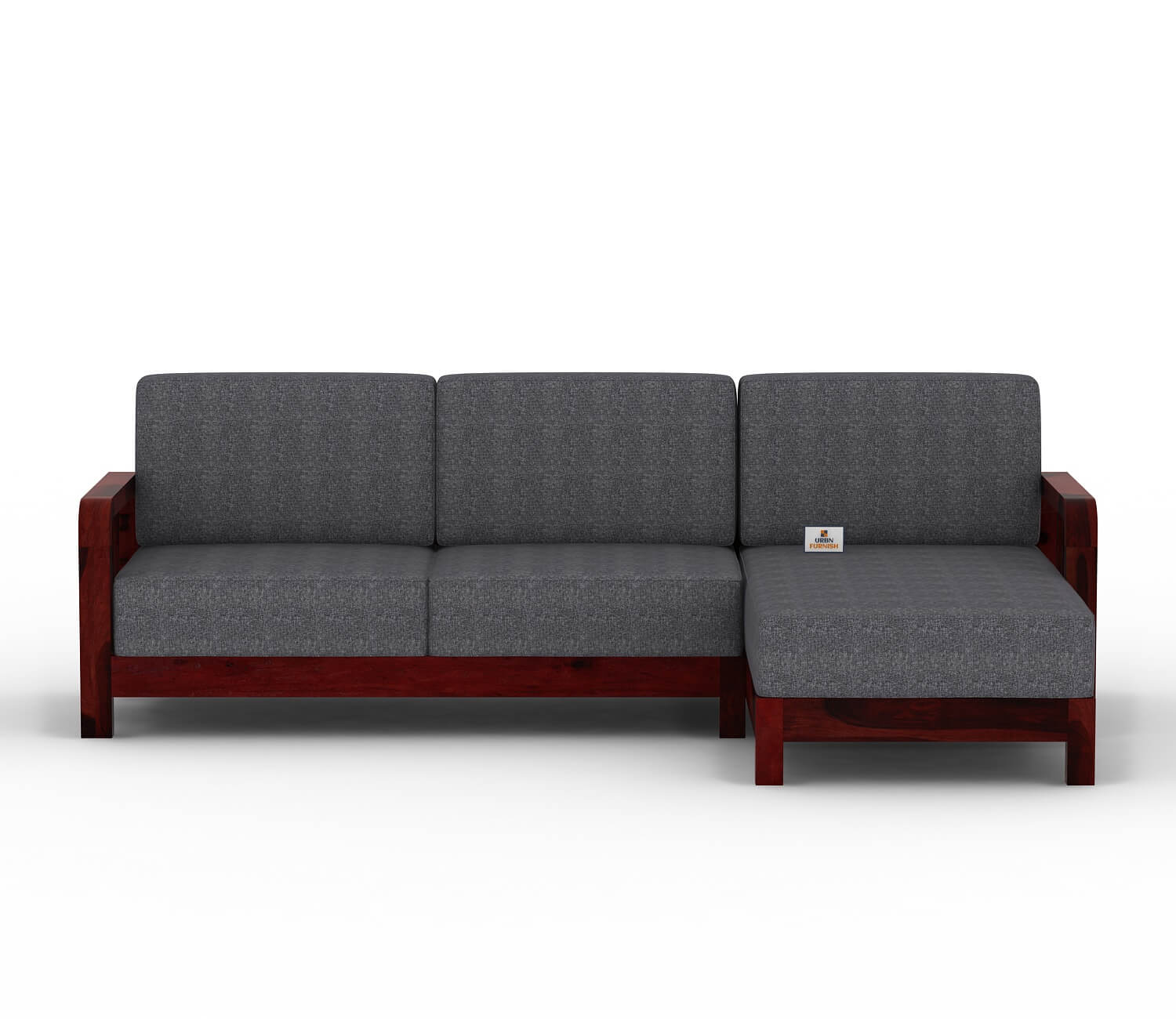 Icaro L Shape Right Aligned Wooden Sofa - Urbnfurnish