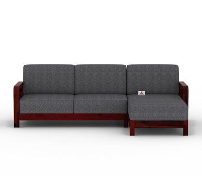 Icaro L Shape Right Aligned Wooden Sofa - Urbnfurnish