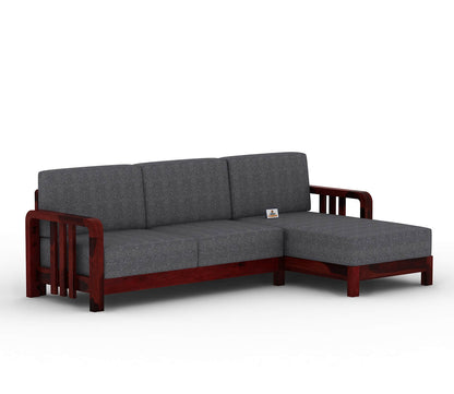 Icaro L Shape Right Aligned Wooden Sofa - Urbnfurnish