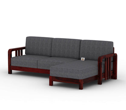 Icaro L Shape Right Aligned Wooden Sofa - Urbnfurnish
