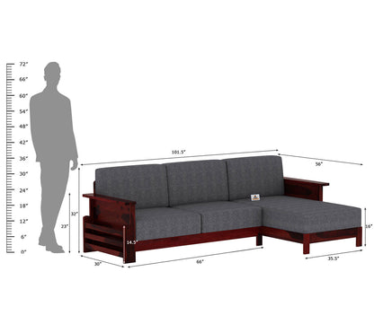 Colosseo L Shape Right Aligned Wooden Sofa - Urbnfurnish