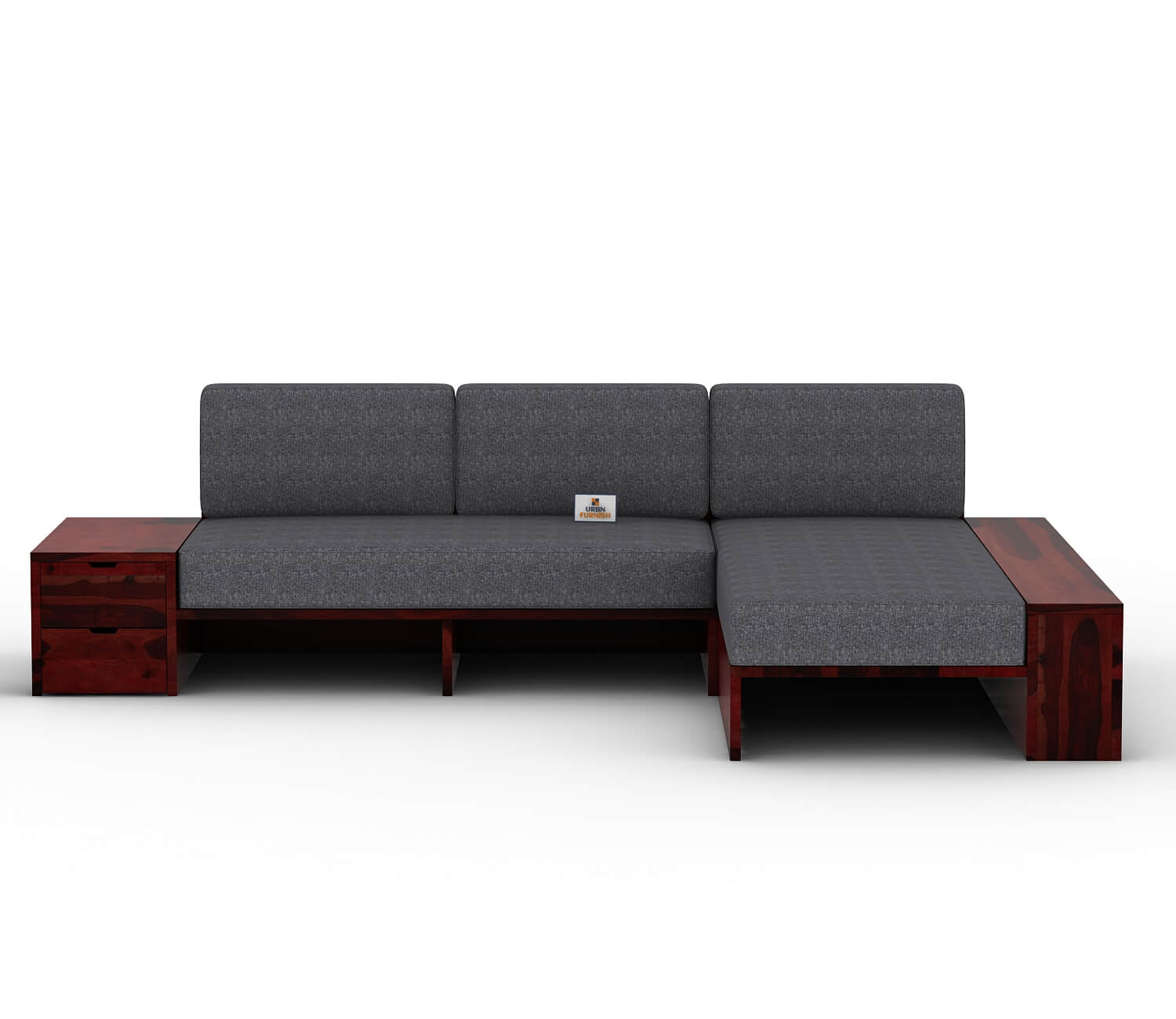 Respiro L Shape Wooden Sofa Without Storage - Urbnfurnish