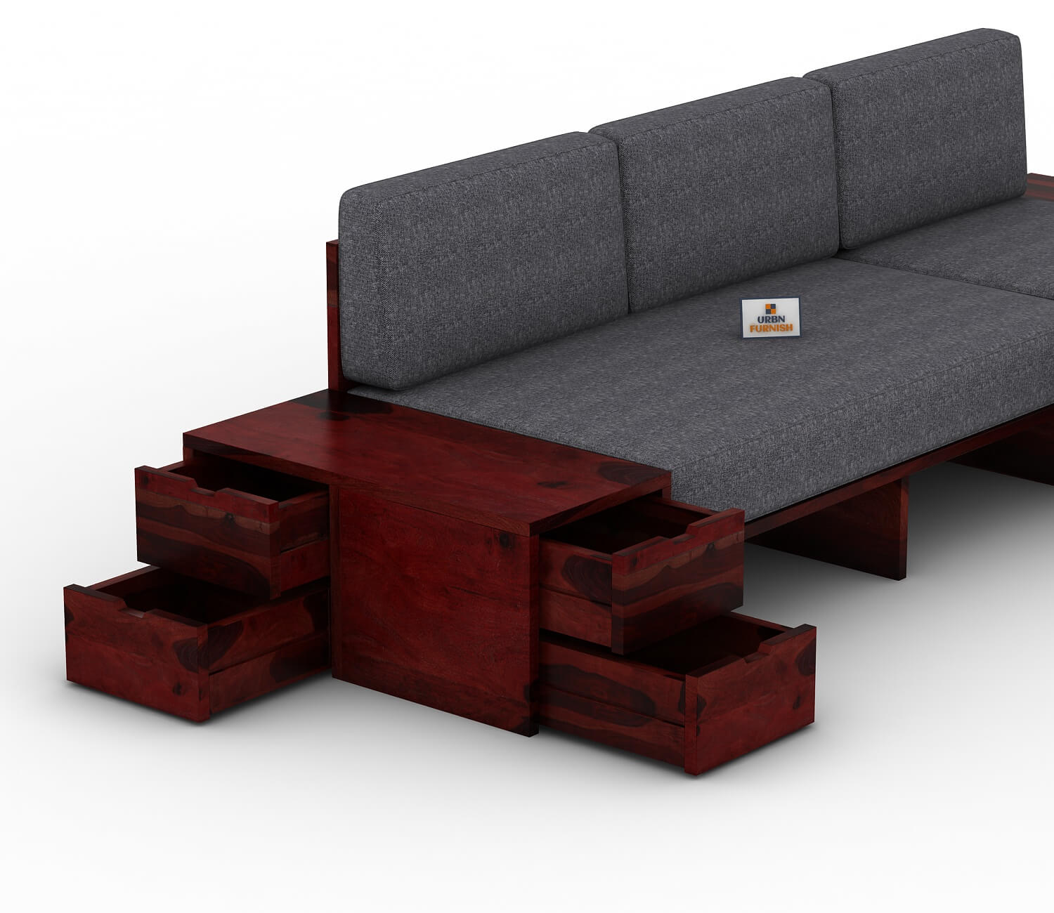 Respiro L Shape Wooden Sofa Without Storage - Urbnfurnish