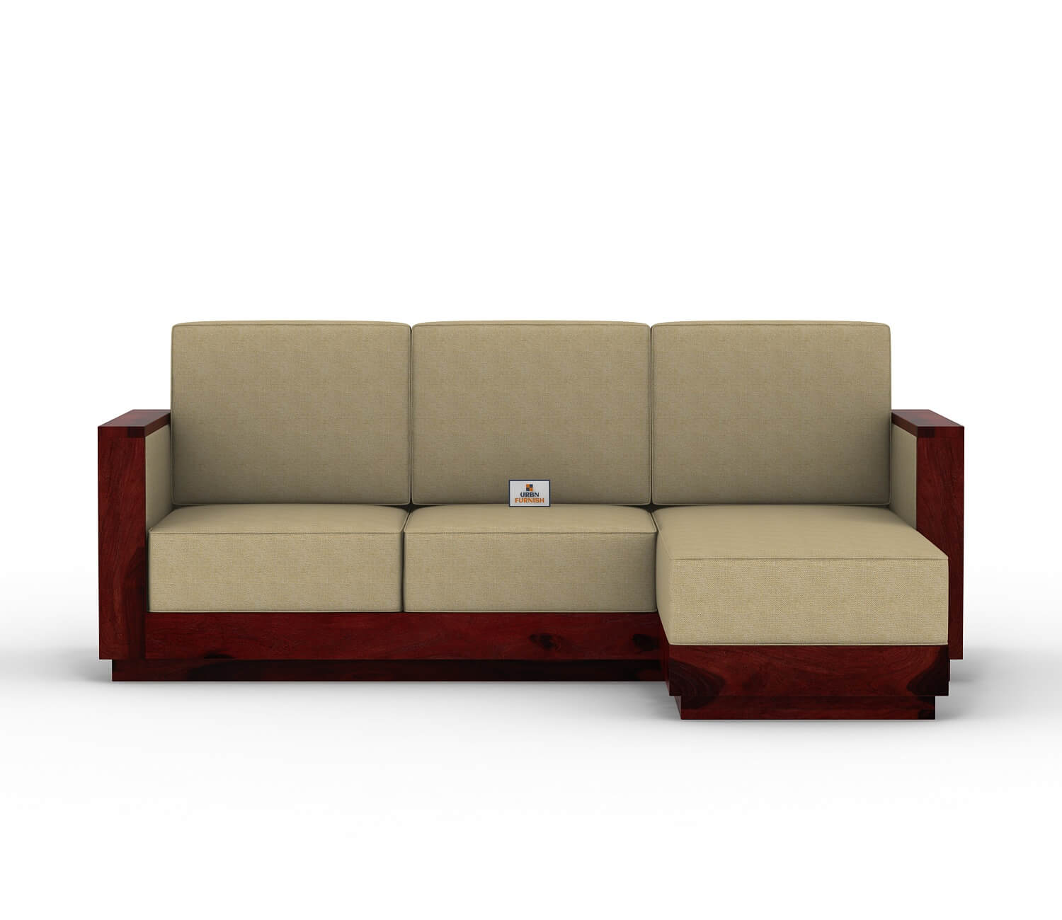 Lago L Shape Right Aligned Wooden Sofa - Urbnfurnish