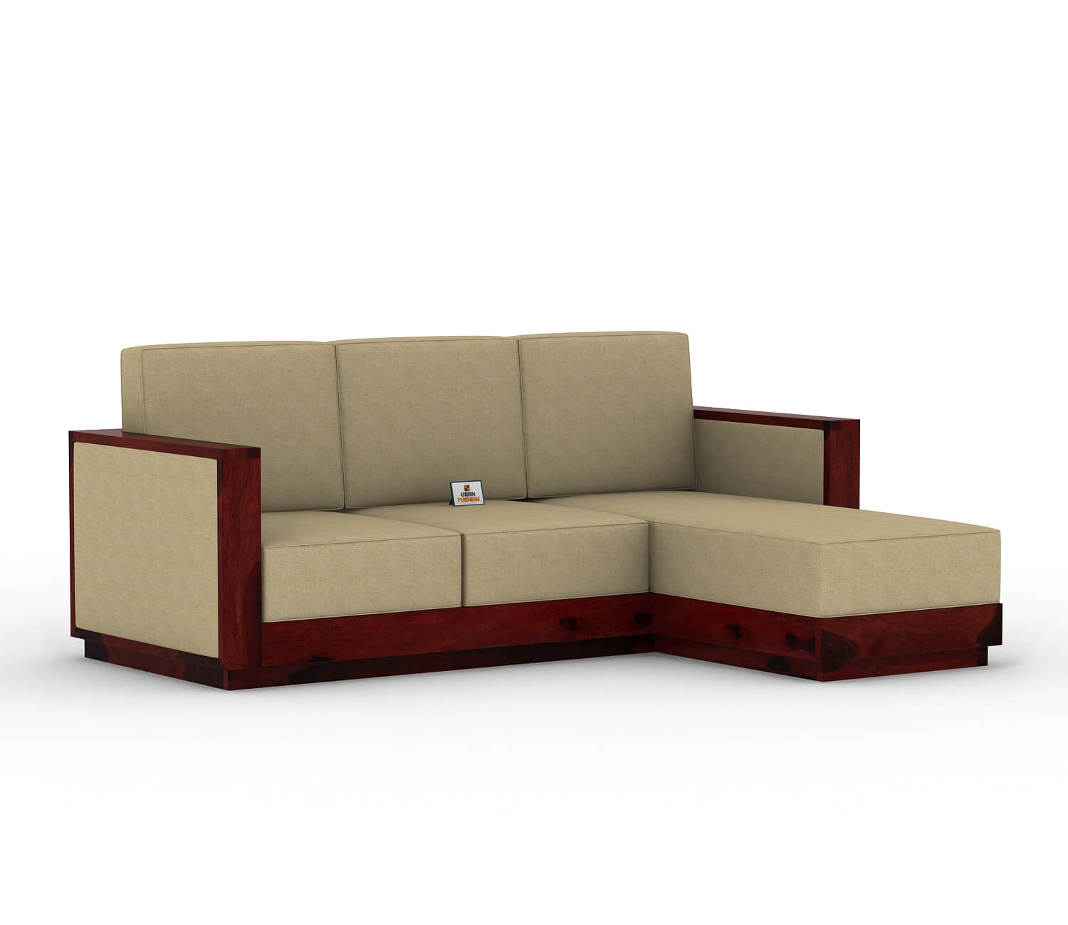 Lago L Shape Right Aligned Wooden Sofa - Urbnfurnish