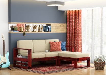 Orfeo L Shape Right Aligned Wooden Sofa - Urbnfurnish
