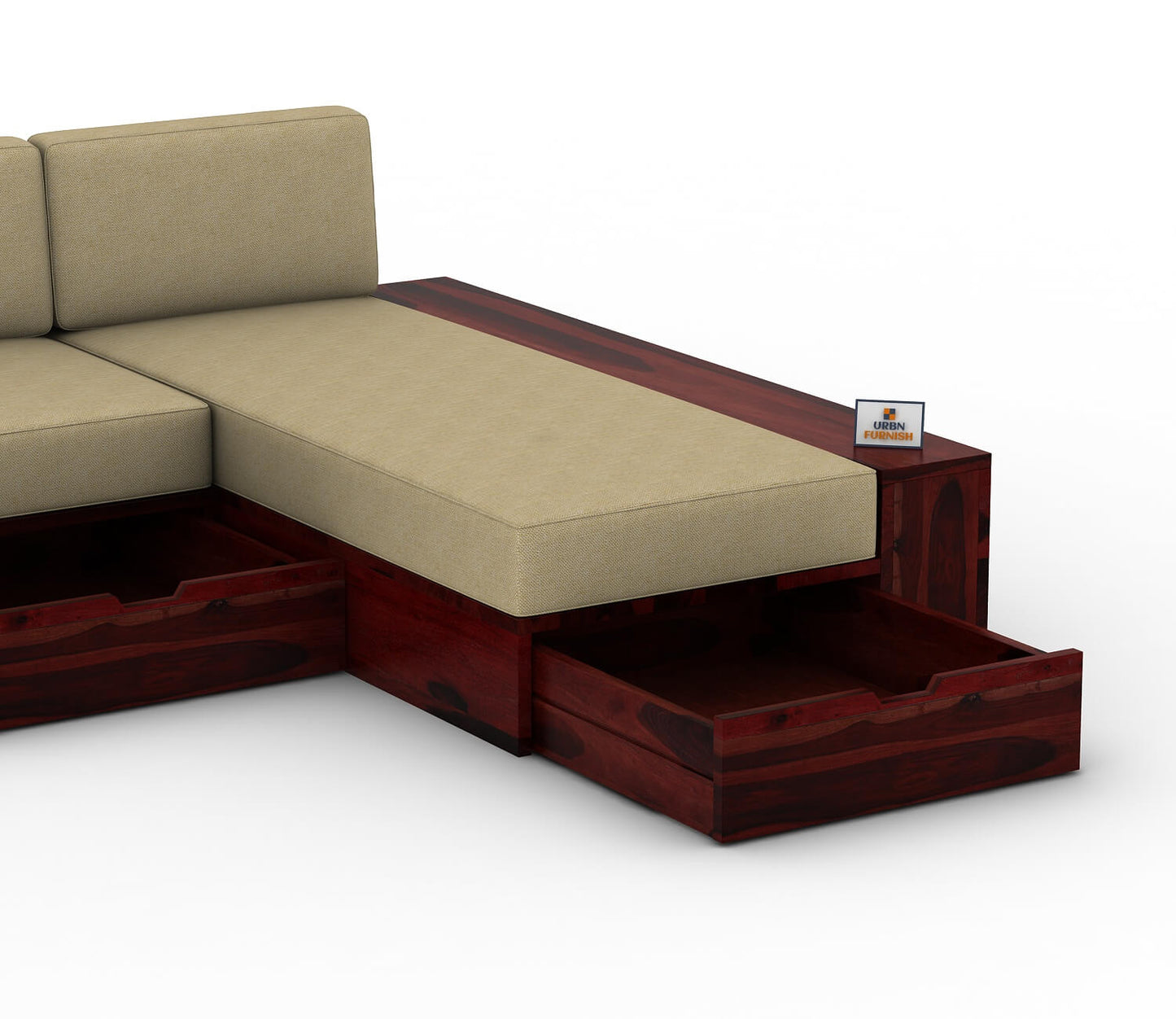 Respiro L Shape Wooden Sofa With Storage - Urbnfurnish