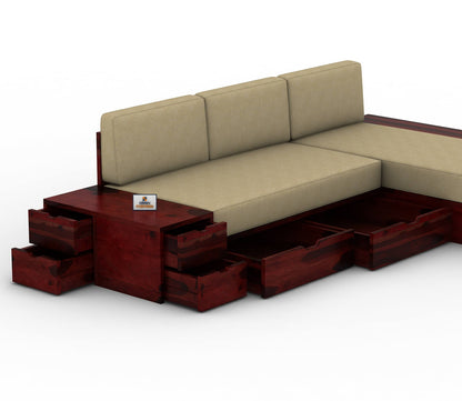 Respiro L Shape Wooden Sofa With Storage - Urbnfurnish