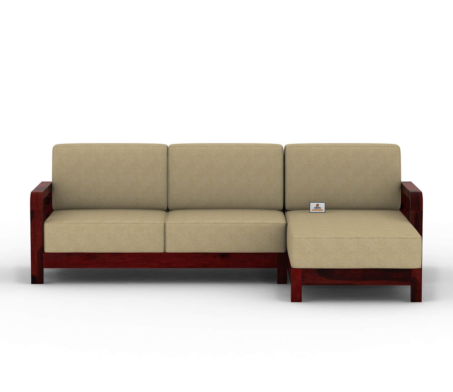 Icaro L Shape Right Aligned Wooden Sofa - Urbnfurnish