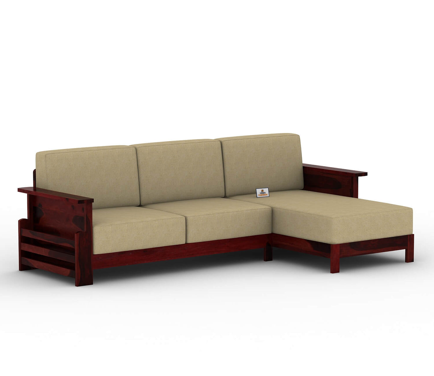Colosseo L Shape Right Aligned Wooden Sofa - Urbnfurnish
