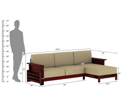 Colosseo L Shape Right Aligned Wooden Sofa - Urbnfurnish