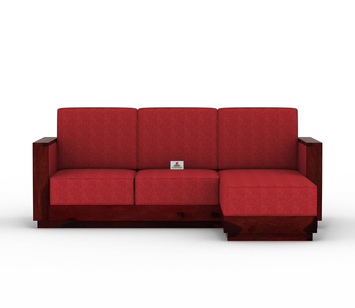 Lago L Shape Right Aligned Wooden Sofa - Urbnfurnish