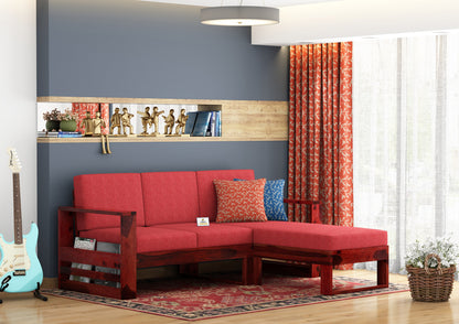 Orfeo L Shape Right Aligned Wooden Sofa - Urbnfurnish