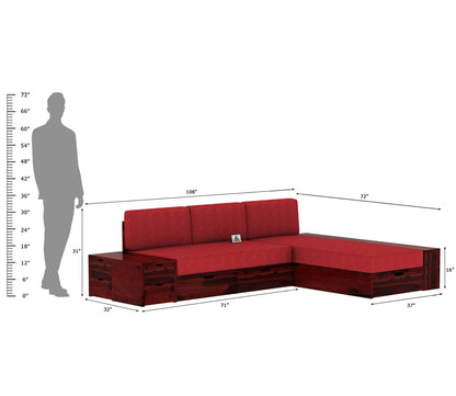 Respiro L Shape Wooden Sofa With Storage - Urbnfurnish
