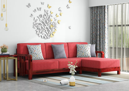 Icaro L Shape Right Aligned Wooden Sofa - Urbnfurnish