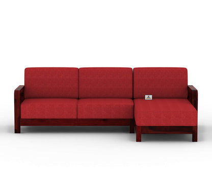 Icaro L Shape Right Aligned Wooden Sofa - Urbnfurnish