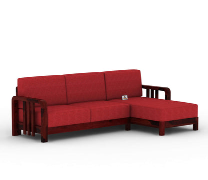 Icaro L Shape Right Aligned Wooden Sofa - Urbnfurnish