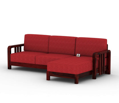 Icaro L Shape Right Aligned Wooden Sofa - Urbnfurnish