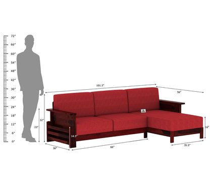 Colosseo L Shape Right Aligned Wooden Sofa - Urbnfurnish