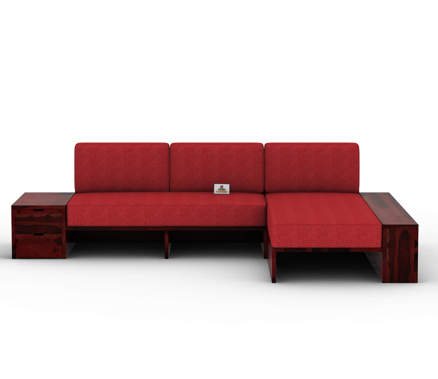 Respiro L Shape Wooden Sofa Without Storage - Urbnfurnish