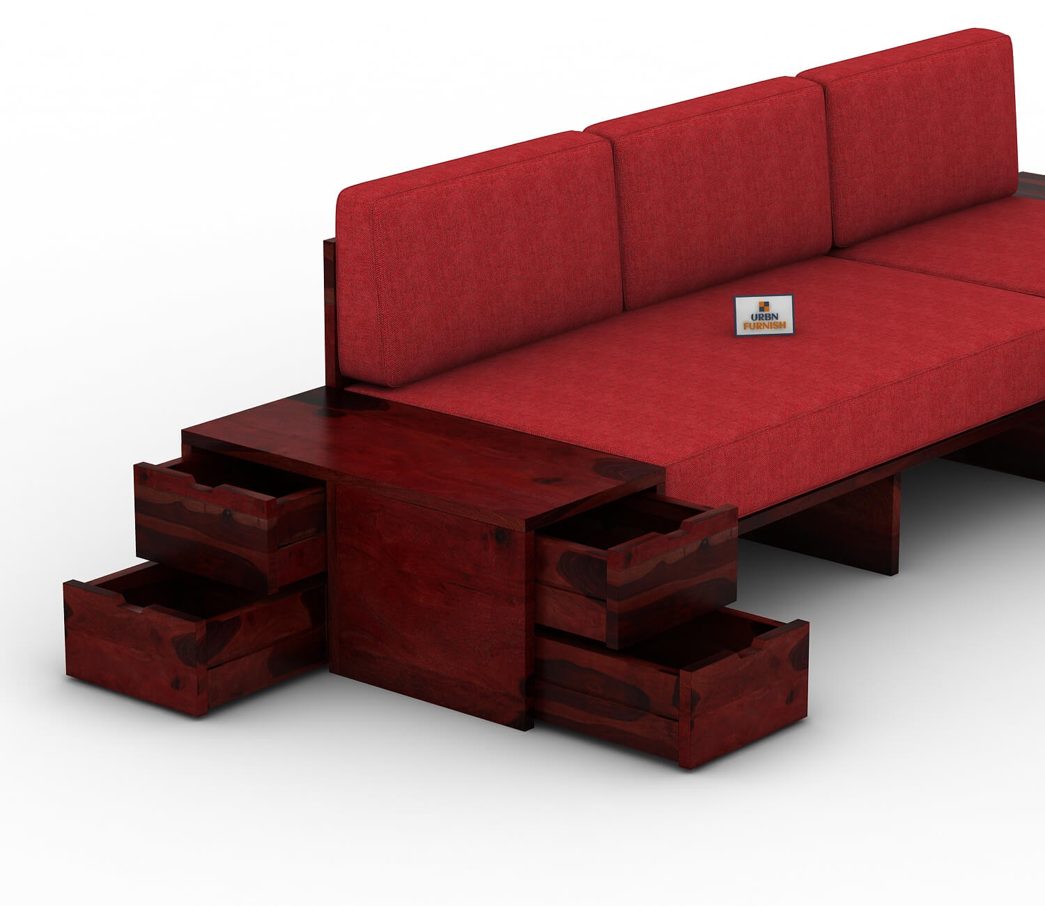 Respiro L Shape Wooden Sofa Without Storage - Urbnfurnish