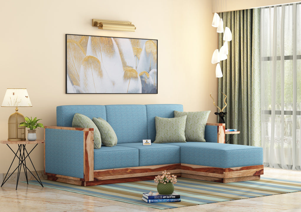 Lago L Shape Right Aligned Wooden Sofa - Urbnfurnish