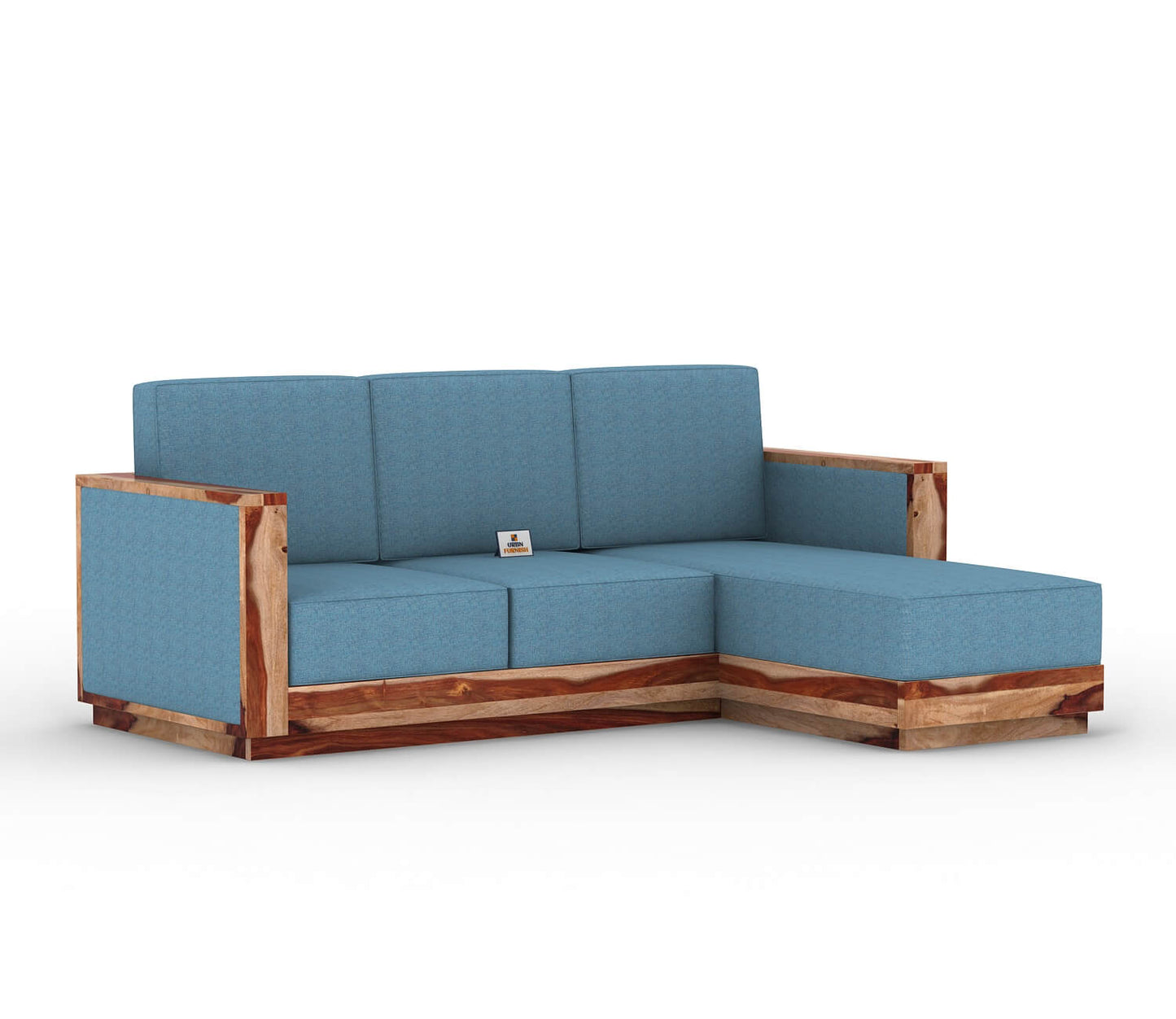Lago L Shape Right Aligned Wooden Sofa - Urbnfurnish