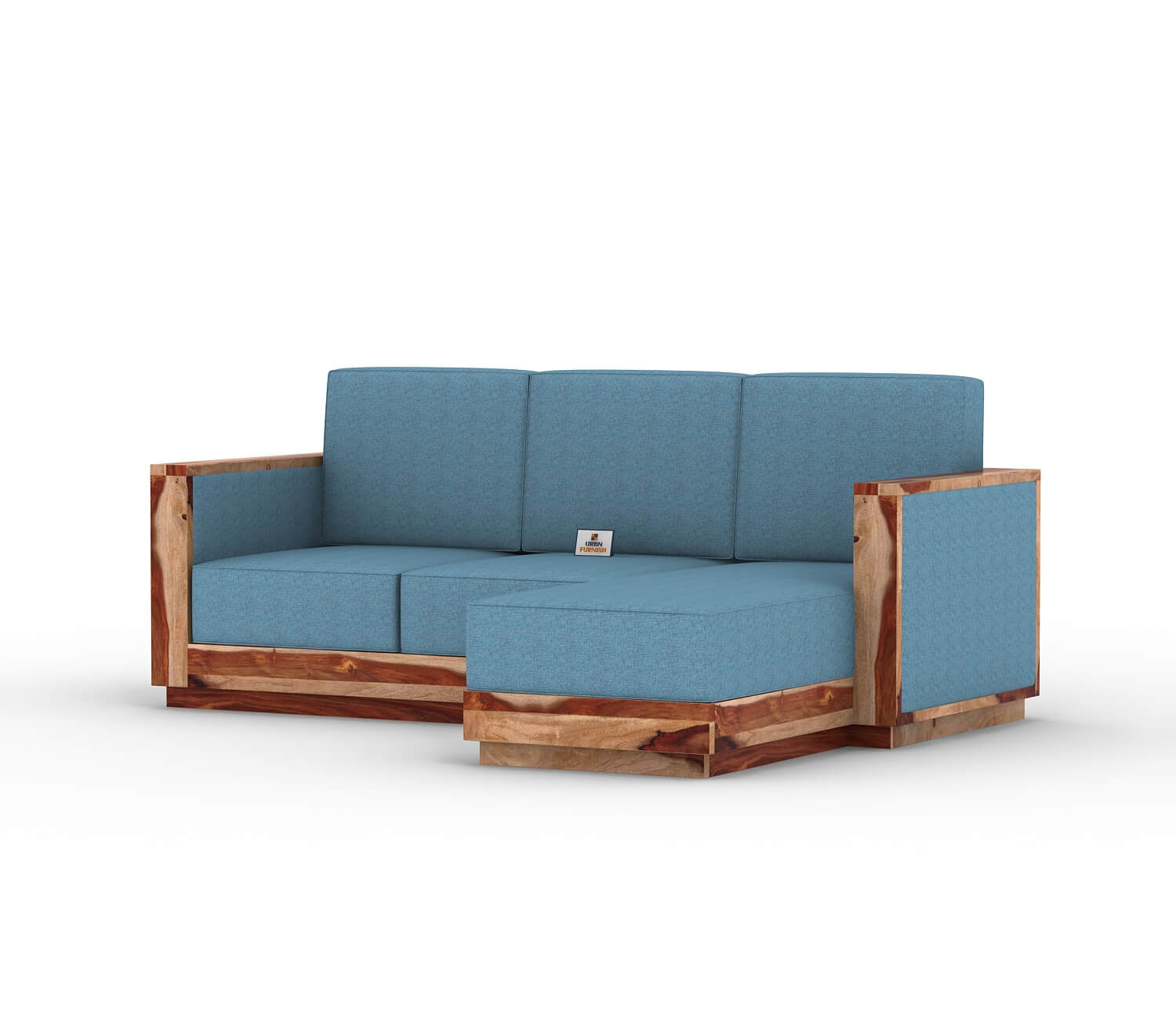 Lago L Shape Right Aligned Wooden Sofa - Urbnfurnish