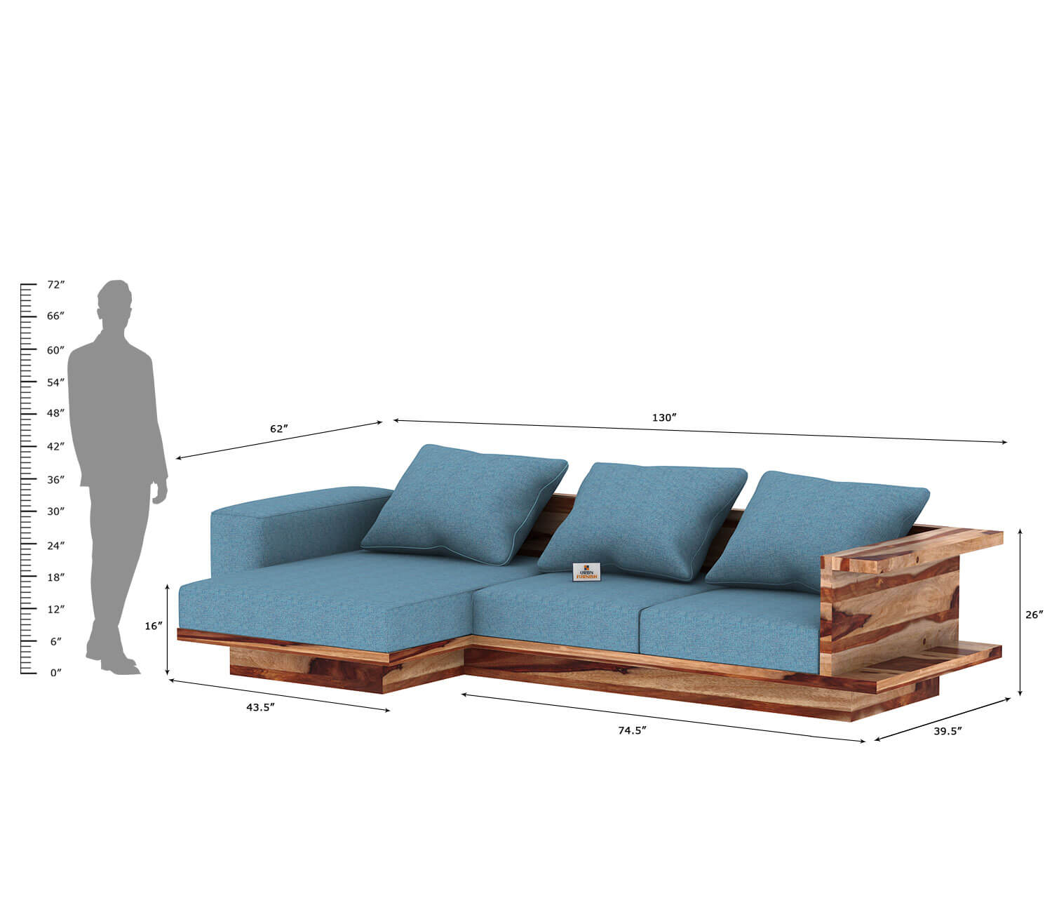 Notturno L Shape Left Aligned   Sofa - Urbnfurnish
