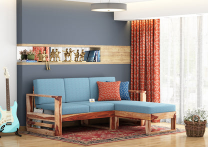 Orfeo L Shape Right Aligned Wooden Sofa - Urbnfurnish