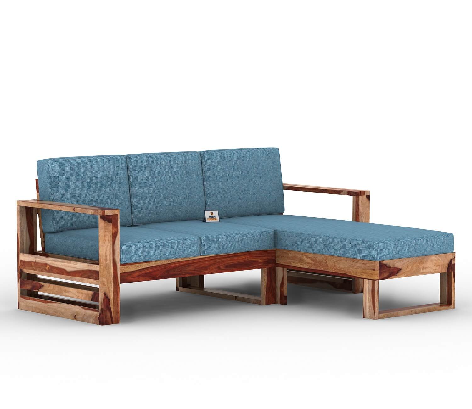 Orfeo L Shape Right Aligned Wooden Sofa - Urbnfurnish