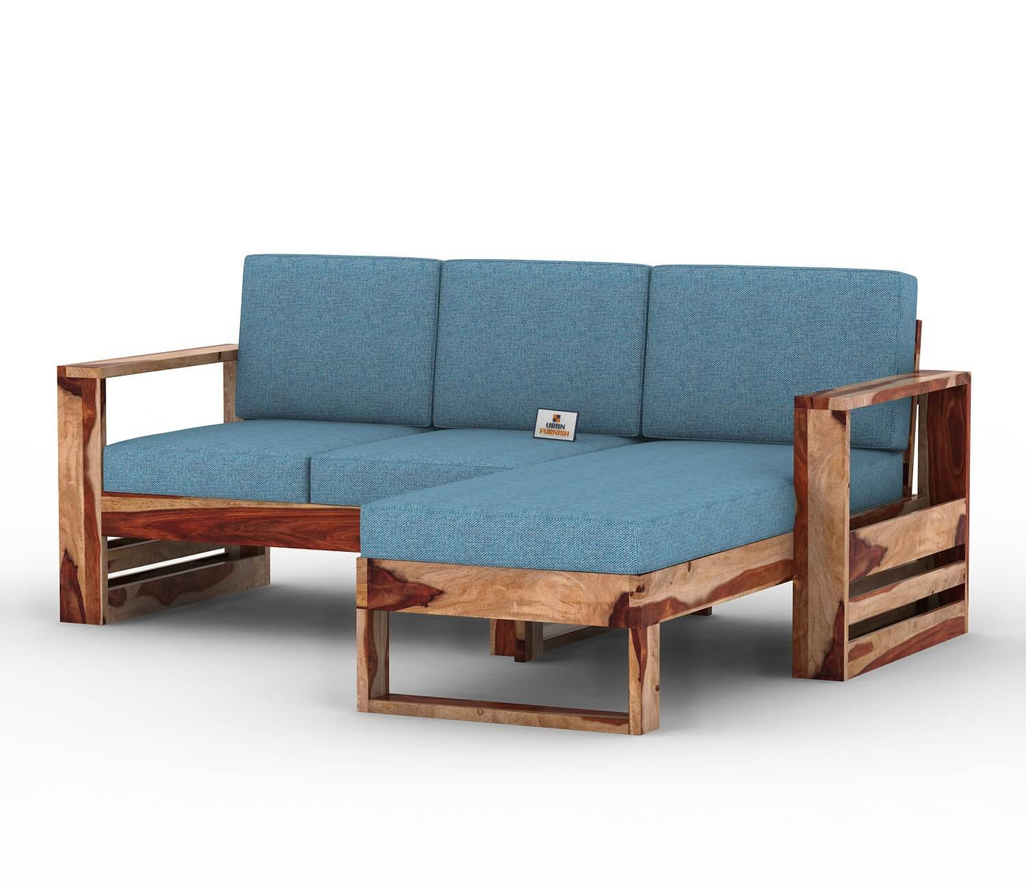 Orfeo L Shape Right Aligned Wooden Sofa - Urbnfurnish