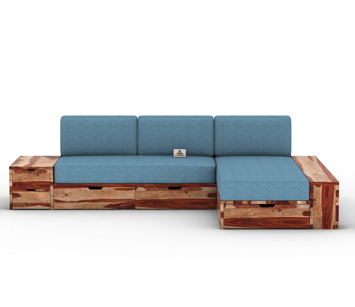 Respiro L Shape Wooden Sofa With Storage - Urbnfurnish