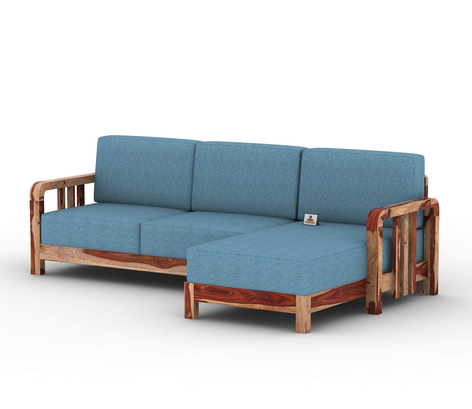 Icaro L Shape Right Aligned Wooden Sofa - Urbnfurnish