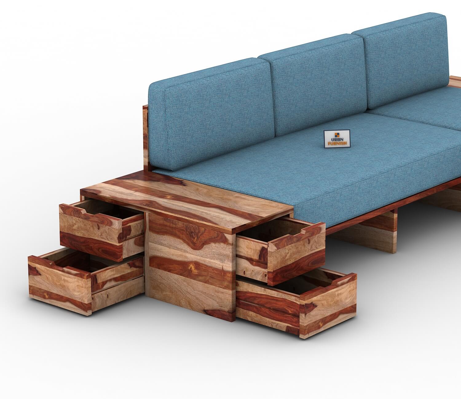 Respiro L Shape Wooden Sofa Without Storage - Urbnfurnish