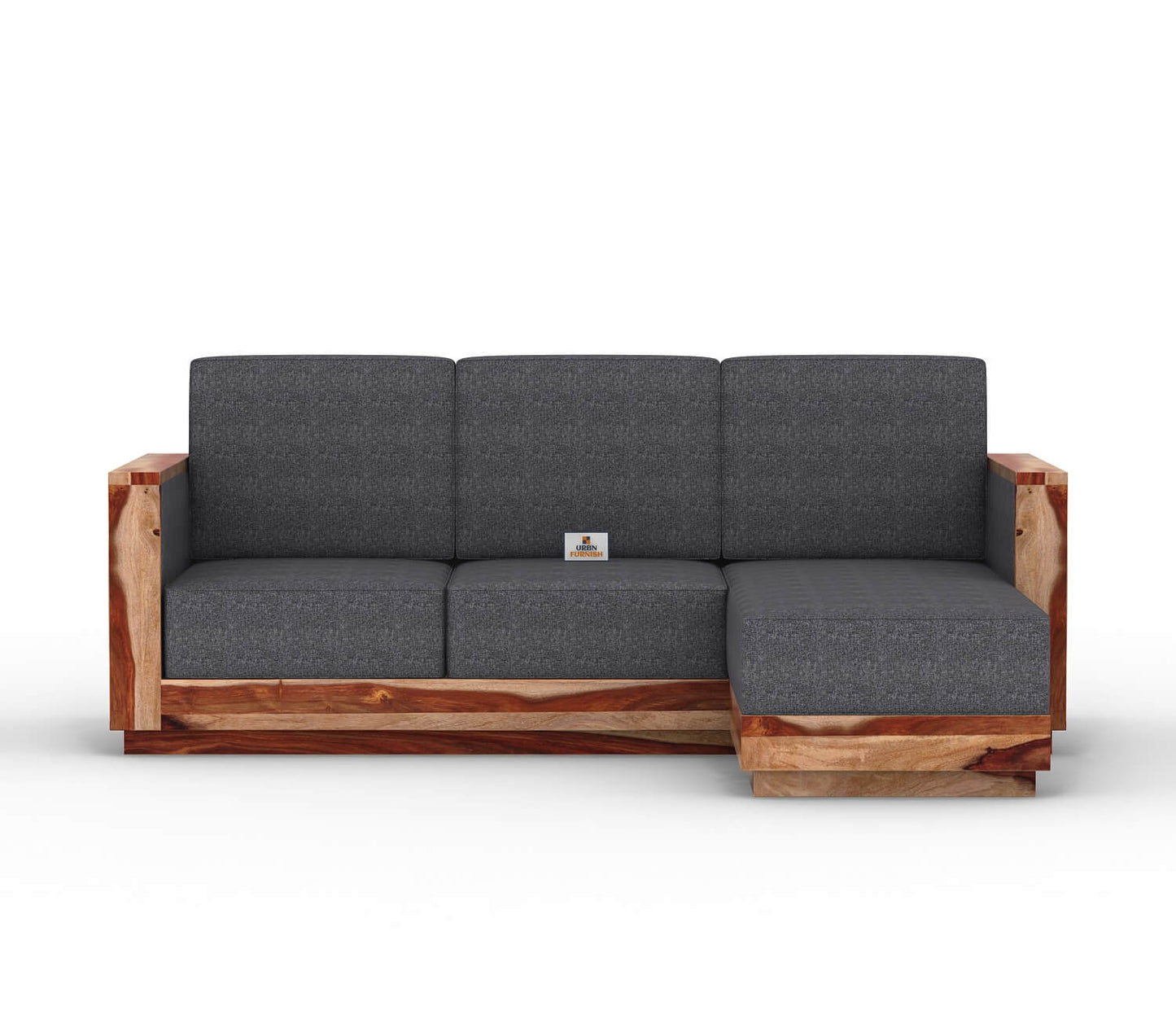 Lago L Shape Right Aligned Wooden Sofa - Urbnfurnish