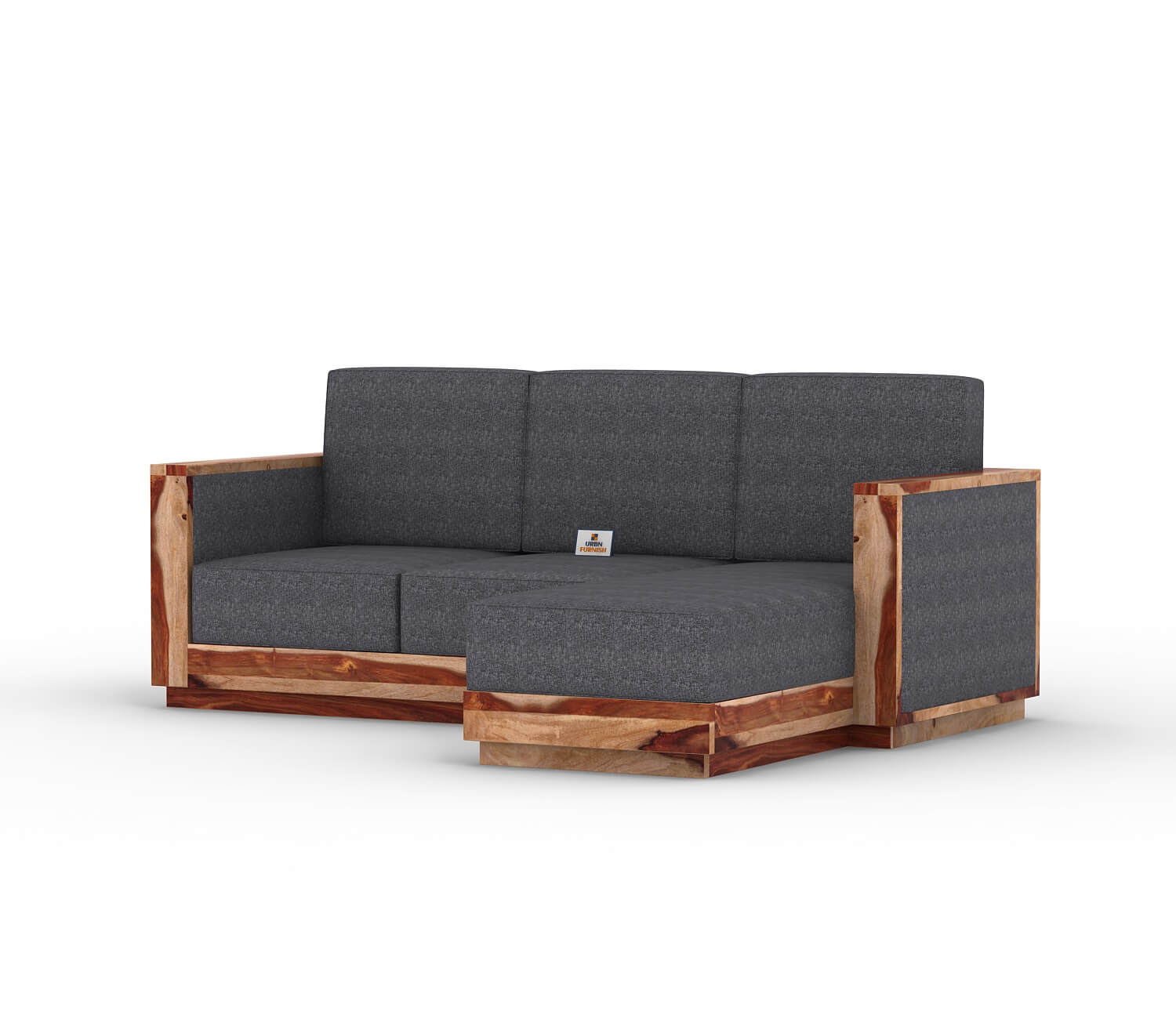 Lago L Shape Right Aligned Wooden Sofa - Urbnfurnish