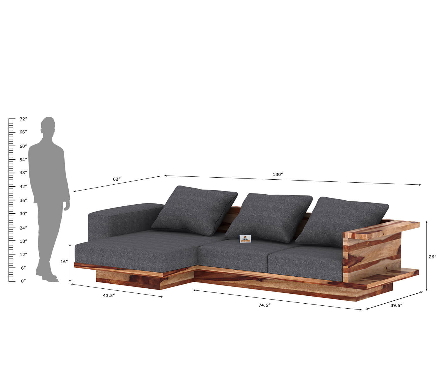 Notturno L Shape Left Aligned   Sofa - Urbnfurnish
