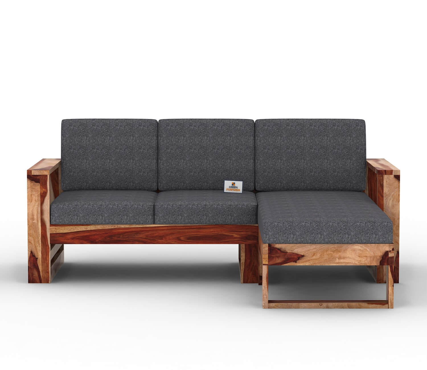 Orfeo L Shape Right Aligned Wooden Sofa - Urbnfurnish