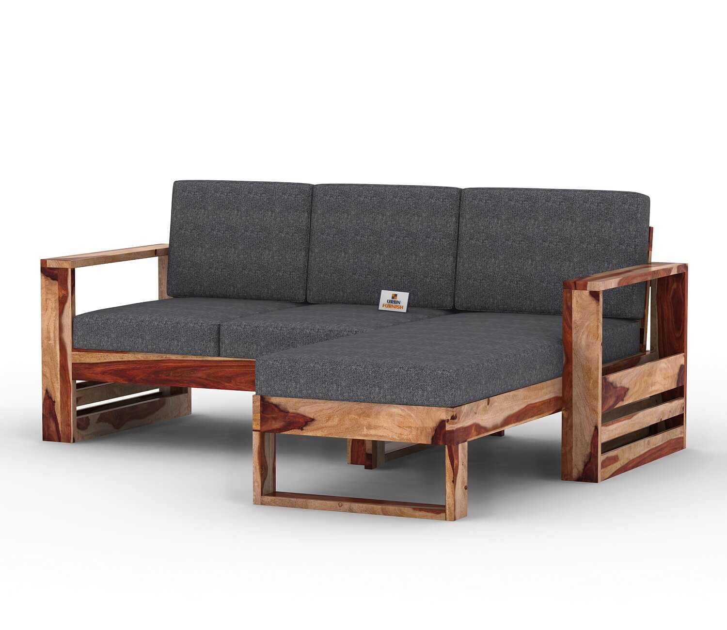 Orfeo L Shape Right Aligned Wooden Sofa - Urbnfurnish